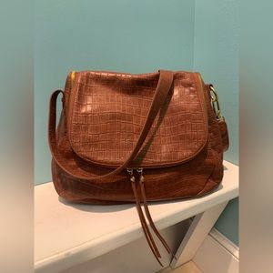 HOBO Fern Convertible Crossbody Brandy Croc Leather